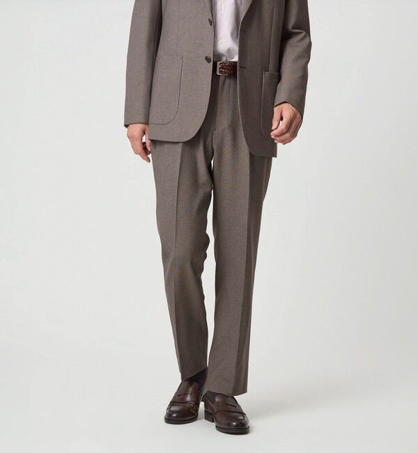 UNITED ARROWS green label relaxing「A+ ウールライク スタンダード イージー スラックス -ウォッシャブル・ストレッチ-」|スラックス|MD.BROWN