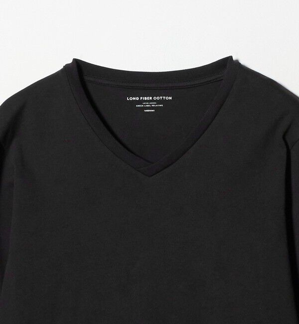 UNITED ARROWS green label relaxing「LONG FIBER COTTON クリア Vネック 長袖 Tシャツ」|Tシャツ・カットソー|