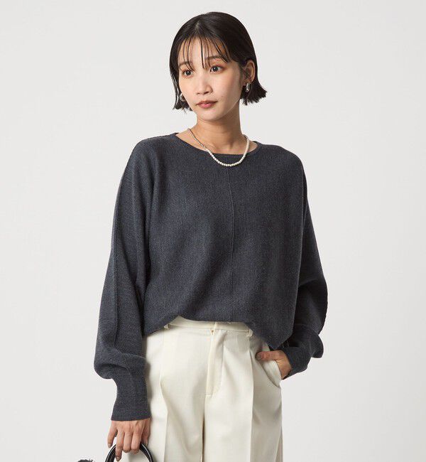 UNITED ARROWS green label relaxing「ウール スムース ワイド ニット プルオーバー ウォッシャブル」|ニット・セーター|