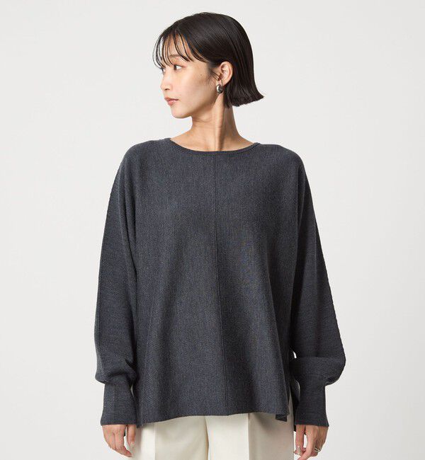 UNITED ARROWS green label relaxing「ウール スムース ワイド ニット プルオーバー ウォッシャブル」|ニット・セーター|