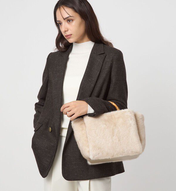 UNITED ARROWS green label relaxing「2WAY バンブーハンドル フェイクファー トートバッグ」|ショルダー・メッセンジャー|