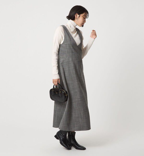 UNITED ARROWS green label relaxing「［size SHORTあり］TWEEDY  ツイーディー Vネック フレア ジャンパースカート」|ジャンパースカート|