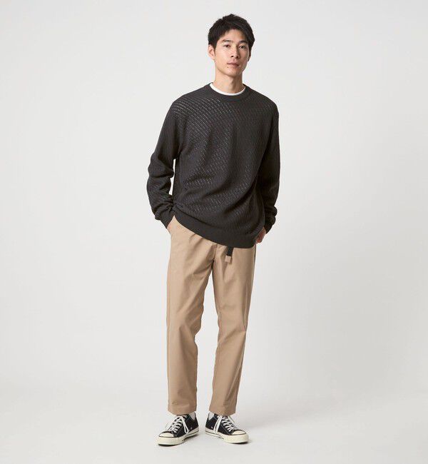 UNITED ARROWS green label relaxing「メッシュ レイヤード クルーネック ニット」|ニット・セーター|