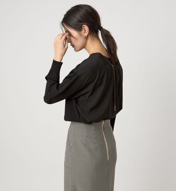 UNITED ARROWS green label relaxing「チャーム付き ドッキング ロングスリーブ プルオーバー ニット」|ニット・セーター|BLACK