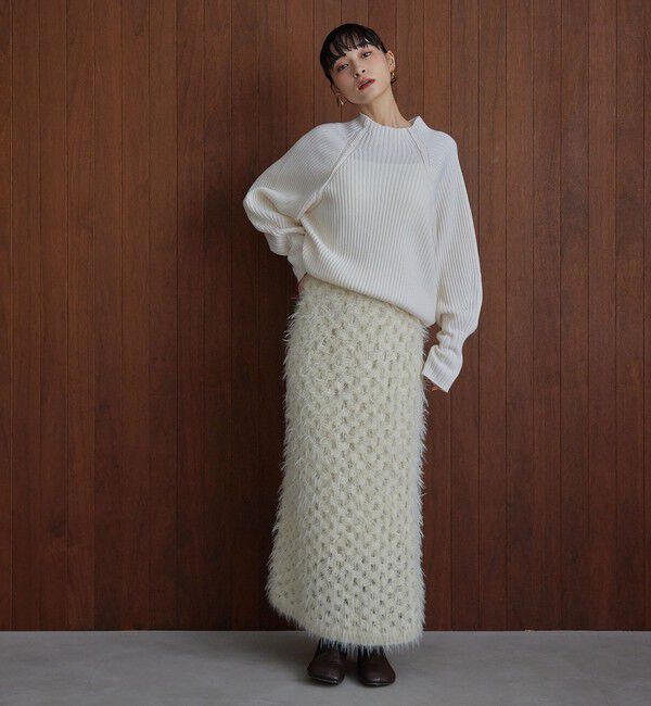 EMMEL REFINES「＜EMMEL REFINES＞EM フラッフィー アイレット ニットスカート」|スカート|