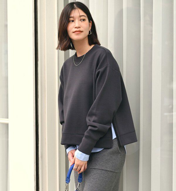 UNITED ARROWS green label relaxing「【WEB限定】＜at ease＞ダンボール スリット プルオーバー カットソー」|Tシャツ・カットソー|DK.GRAY