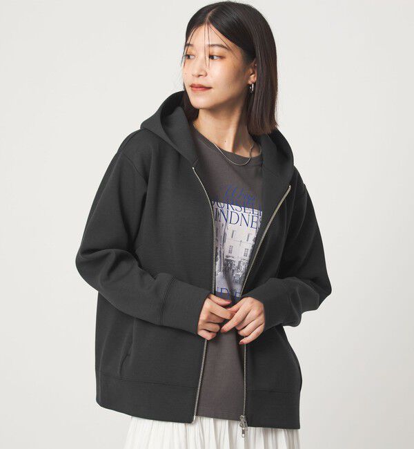 UNITED ARROWS green label relaxing「【WEB限定】＜at ease＞ダンボール ジップ フーディ―」|パーカー|DK.GRAY