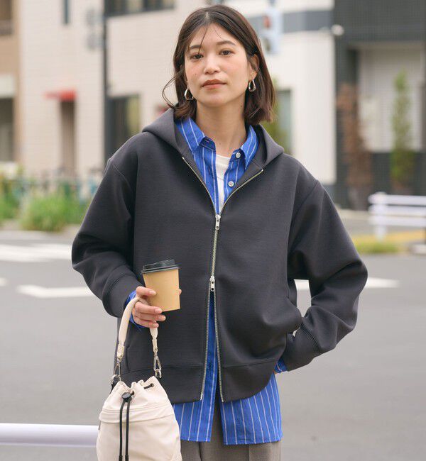 UNITED ARROWS green label relaxing「【WEB限定】＜at ease＞ダンボール ジップ フーディ―」|パーカー|