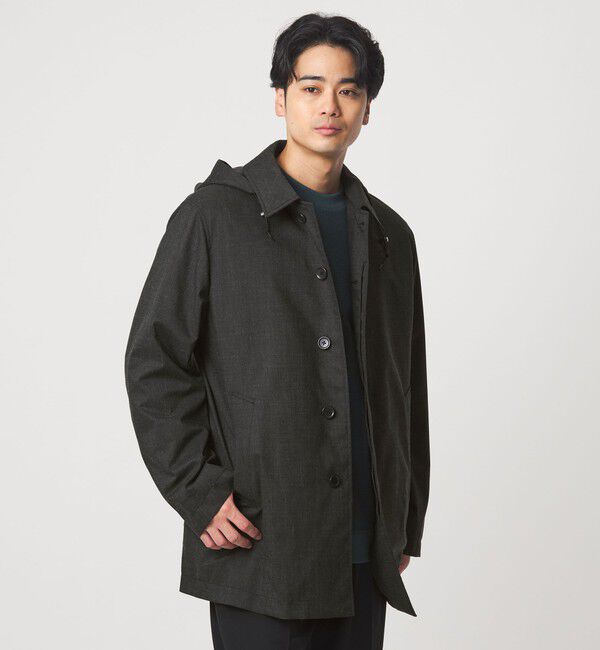 UNITED ARROWS green label relaxing「ルミレットウール TAION フード バルカラーコート -撥水-」|ステンカラーコート|