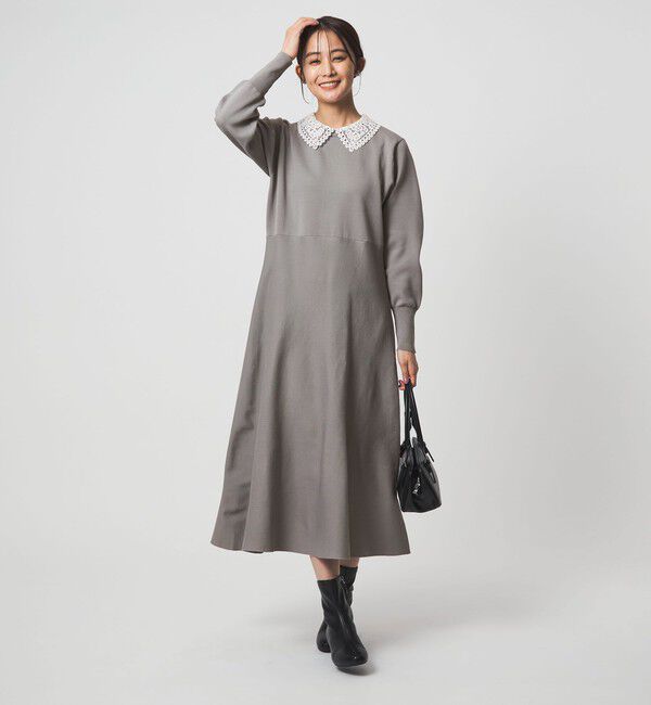 UNITED ARROWS green label relaxing「エリレース 2WAY ニット ワンピース ウォッシャブル」|ワンピース|