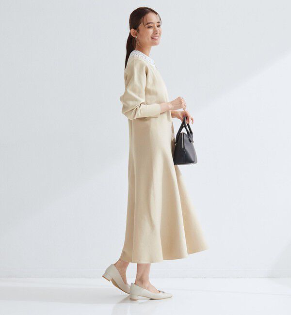 UNITED ARROWS green label relaxing「エリレース 2WAY ニット ワンピース ウォッシャブル」|ワンピース|