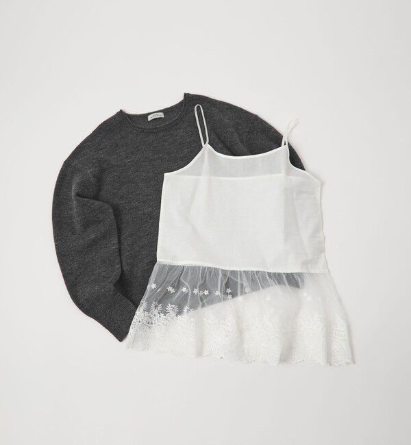 UNITED ARROWS green label relaxing「ニット &times; レース キャミソール プルオーバー セット」|ニット・セーター|