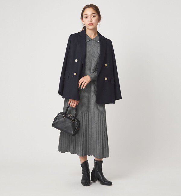 UNITED ARROWS green label relaxing「フィット＆フレア 襟付き ニット ワンピース」|ワンピース|