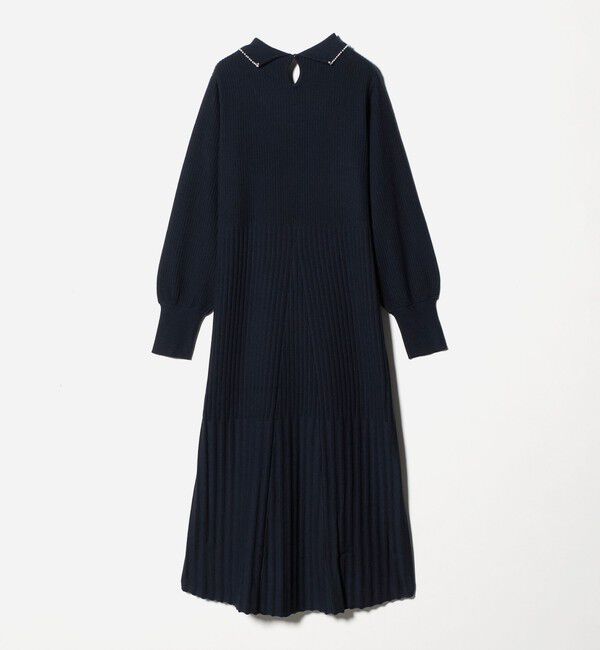 UNITED ARROWS green label relaxing「フィット＆フレア 襟付き ニット ワンピース」|ワンピース|