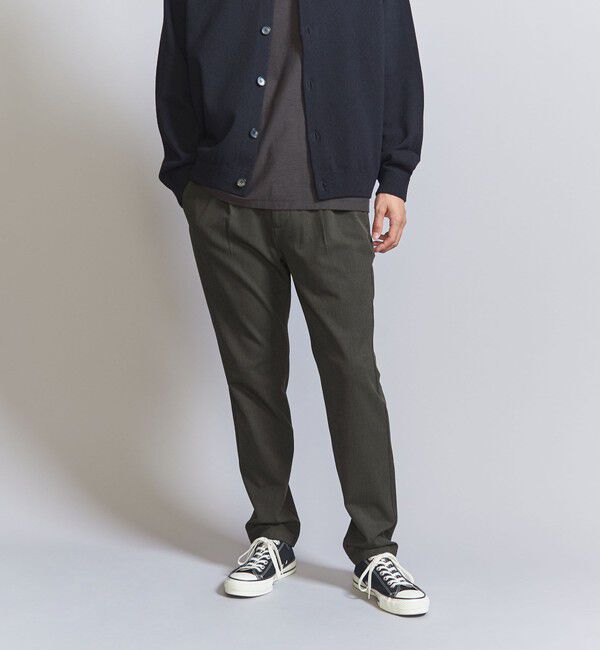 BEAUTY&YOUTH UNITED ARROWS「TR ピンヘッド  1プリーツ イージー パンツ ‐タテ・ヨコストレッチ‐」|チノ|OLIVE