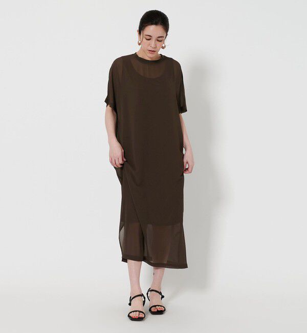 BEAUTY&YOUTH UNITED ARROWS「シフォンレイヤード ドルマンスリーブ ワンピース 」|ワンピース|