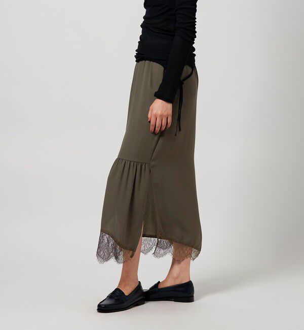 ATTISESSION「＜ATTISESSION＞レース ドッキング ロングスカート」|スカート|