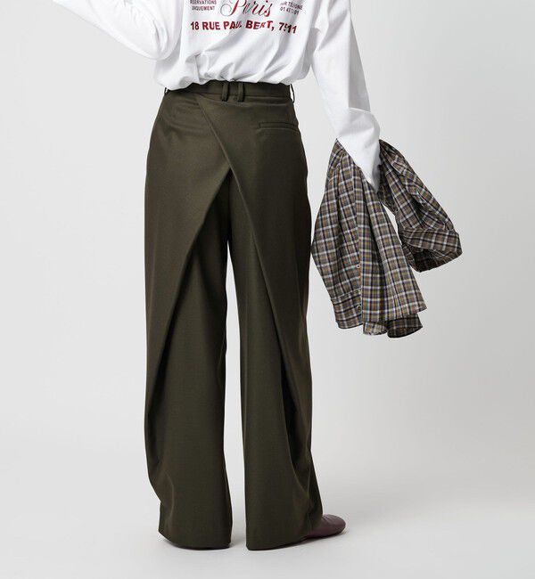 BEAUTY&YOUTH UNITED ARROWS「バックラップ タックワイドパンツ -ウォッシャブル-」|スラックス|