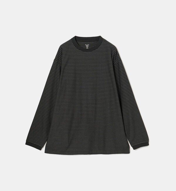 STEVEN ALAN「＜Steven Alan＞ オーガニックコットン アソート ボーダー ロングスリーブ Tシャツ BOLD」|Tシャツ・カットソー|BLACK