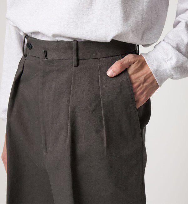 STEVEN ALAN「＜Steven Alan＞ ドリル インツープリーツ ドレス トラウザーズ」|チノ|