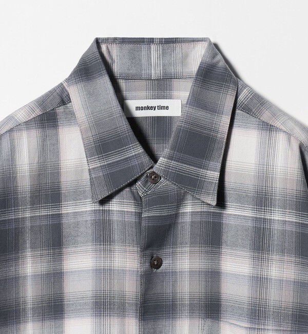 MONKEY TIME「ブラッシュド オンブレ チェック シャツ」|シャツ・ブラウス|
