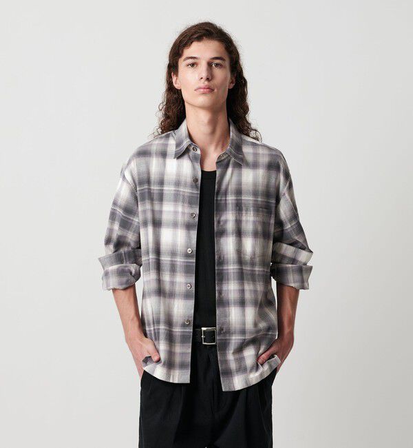MONKEY TIME「ブラッシュド オンブレ チェック シャツ」|シャツ・ブラウス|