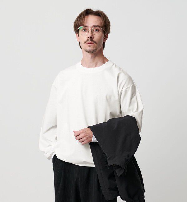 BEAUTY&YOUTH UNITED ARROWS「ファイン グロッシー コットン スウェットTシャツ」|Tシャツ・カットソー|WHITE