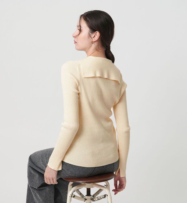 BEAUTY&YOUTH UNITED ARROWS「コットンカシミヤ リブセーラーカラー カーディガン ウォッシャブル」|カーディガン|