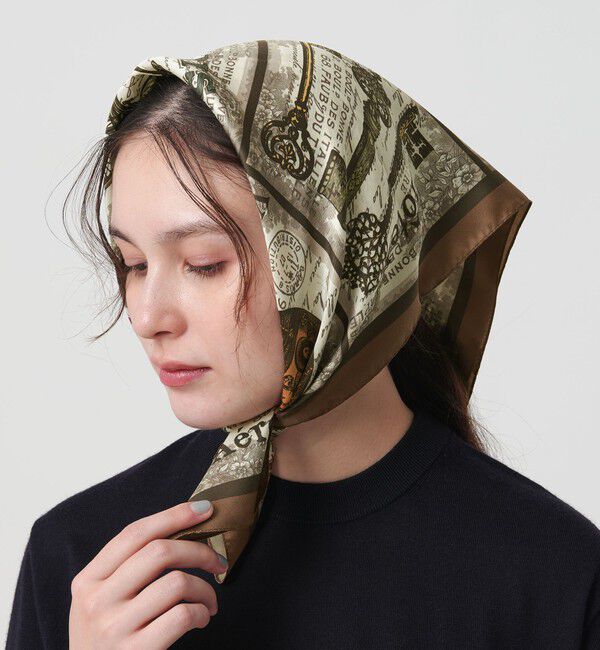 BEAUTY&YOUTH UNITED ARROWS「＜AULENTTI＞ヴィンテージ プリント スカーフ」|バンダナ・スカーフ|DK.BROWN