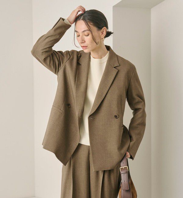 BEAUTY&YOUTH UNITED ARROWS「【WEB限定 Wardrobe DAILY MINIMAL】ウールライク メランジダブルジャケット ウォッシャブル」|テーラードジャケット|