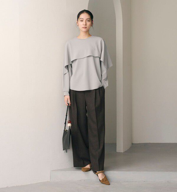 BEAUTY&YOUTH UNITED ARROWS「【WEB限定 Wardrobe DAILY MINIMAL】ウールライクメランジ ワイドパンツ ウォッシャブル」|スラックス|