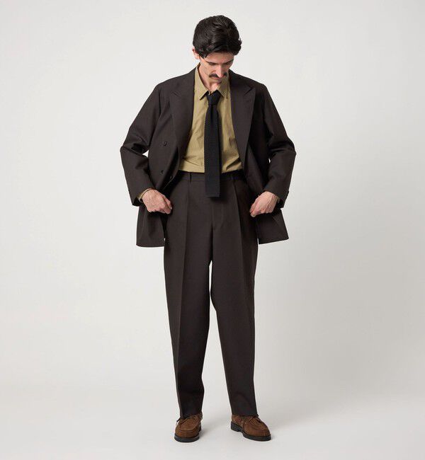 STEVEN ALAN「＜Steven Alan＞ ウール オックスフォード アウト ワンプリーツ スラックス」|スラックス|