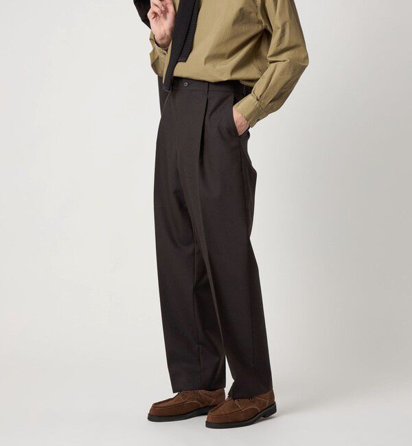 STEVEN ALAN「＜Steven Alan＞ ウール オックスフォード アウト ワンプリーツ スラックス」|スラックス|