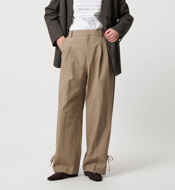 BEAUTY&YOUTH UNITED ARROWS「 へムリボン パンツ ウォッシャブル」|スラックス|BEIGE