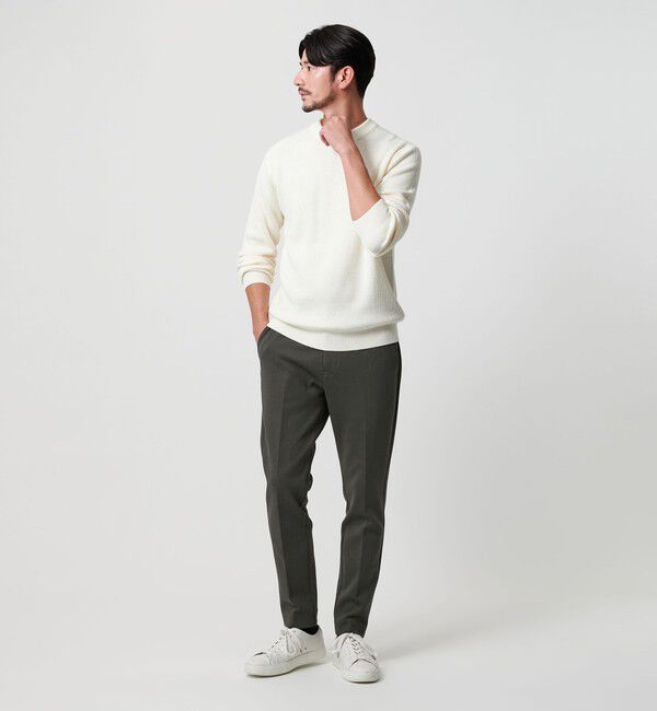 BEAUTY&YOUTH UNITED ARROWS「【WEB限定 WARDROBE SMART】ダブルニット ノープリーツ スラックス パンツ/セットアップ対応」|チノ|