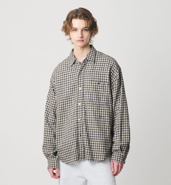 MONKEY TIME「ディストレスト ネル チェック シャツ」|シャツ・ブラウス|