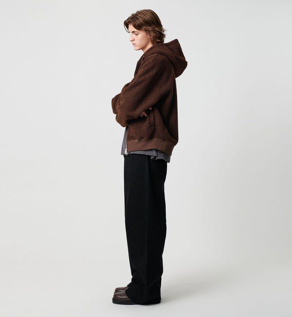 MONKEY TIME「ボアフリース フルジップ フーディー」|カーディガン|