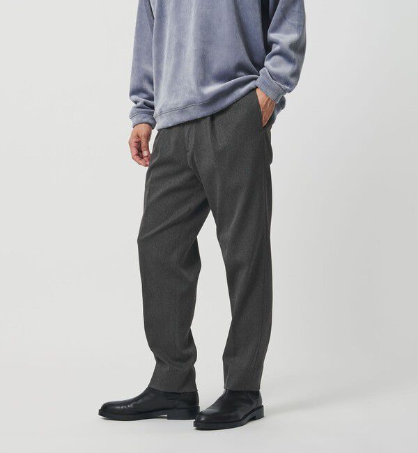 BEAUTY&YOUTH UNITED ARROWS「ツイル 1プリーツ テーパード パンツ NO.5 ヨコストレッチ」|チノ|