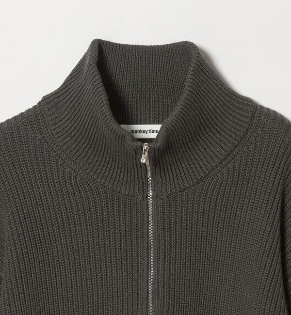 MONKEY TIME「バルキー アゼ ハーフジップ ニット」|ニット・セーター|