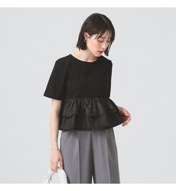 Ray BEAMS 「ティアード キリカエ クルーネック Tシャツ」|Tシャツ・カットソー|