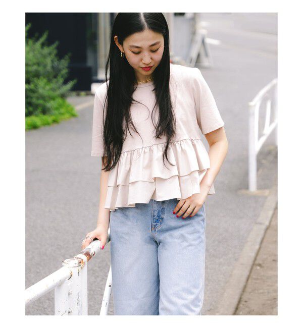 Ray BEAMS 「ティアード キリカエ クルーネック Tシャツ」|Tシャツ・カットソー|