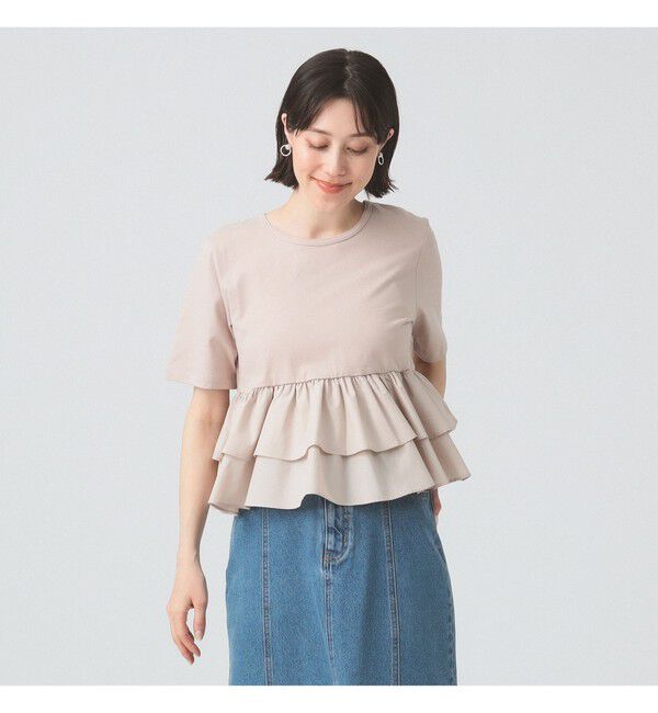 Ray BEAMS 「ティアード キリカエ クルーネック Tシャツ」|Tシャツ・カットソー|