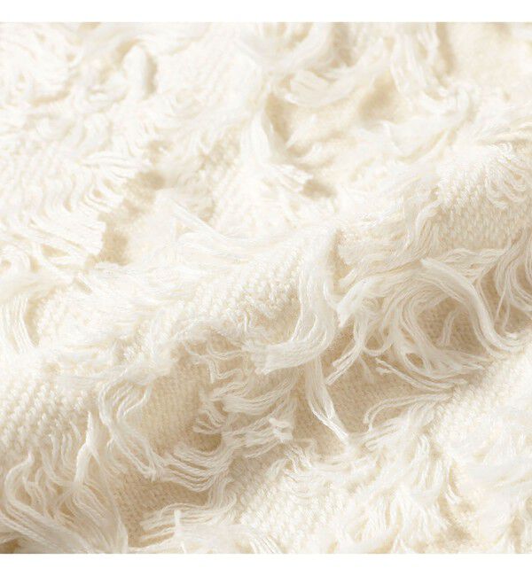 Ray BEAMS 「カット ジャカード フリンジ クルーネック ニット」|ニット・セーター|