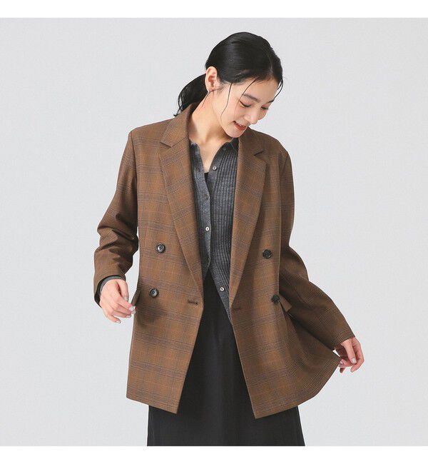 Ray BEAMS 「チェック 4ボタン W ジャケット」|テーラードジャケット|