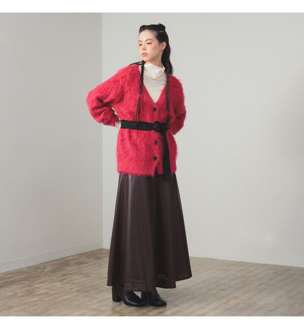 Ray BEAMS 「フェイクレザー パンチング スカート」|スカート|