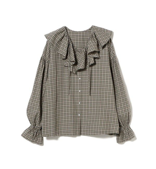 BEAMSBOY「チェック フリルカラー シャツ」|シャツ・ブラウス|