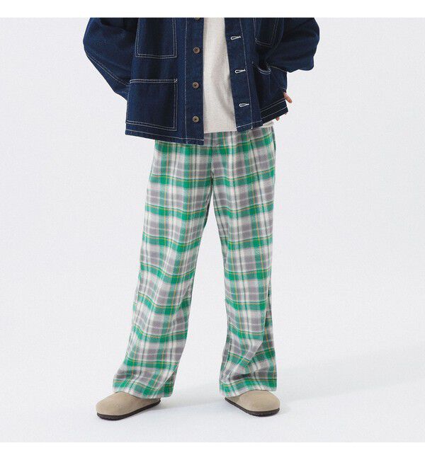 BEAMSBOY「ワーク チェック イージーパンツ」|チノ|