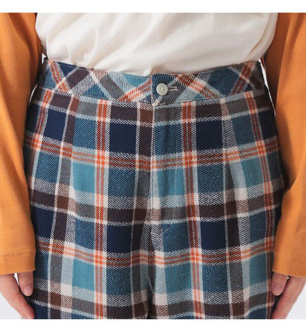 BEAMSBOY「ワーク チェック イージーパンツ」|チノ|