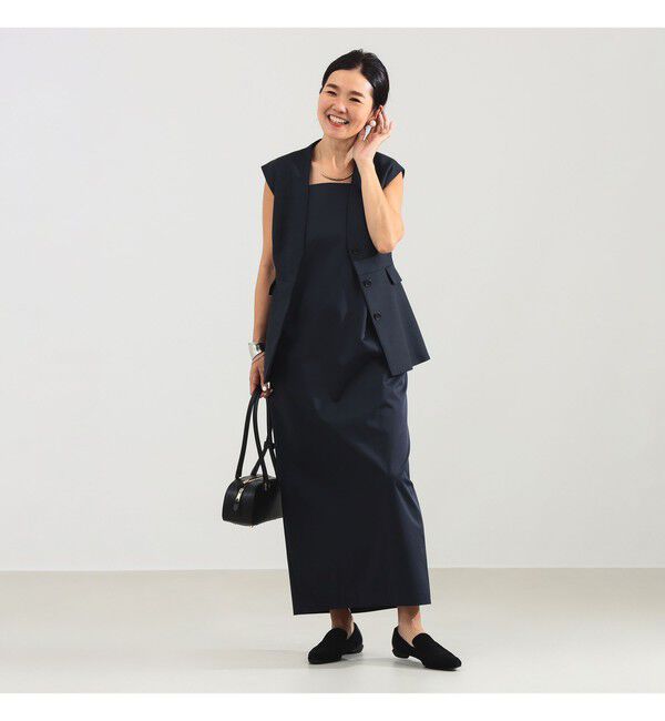 Demi-Luxe BEAMS 「エディター東原妙子 &times; Demi-Luxe BEAMS / シャイニー キャミソール ワンピース」|ワンピース|