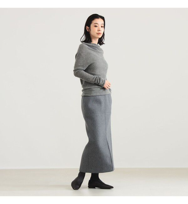 Demi-Luxe BEAMS 「AK+1 / 片畦 アシメトリーネック プルオーバー」|ニット・セーター|